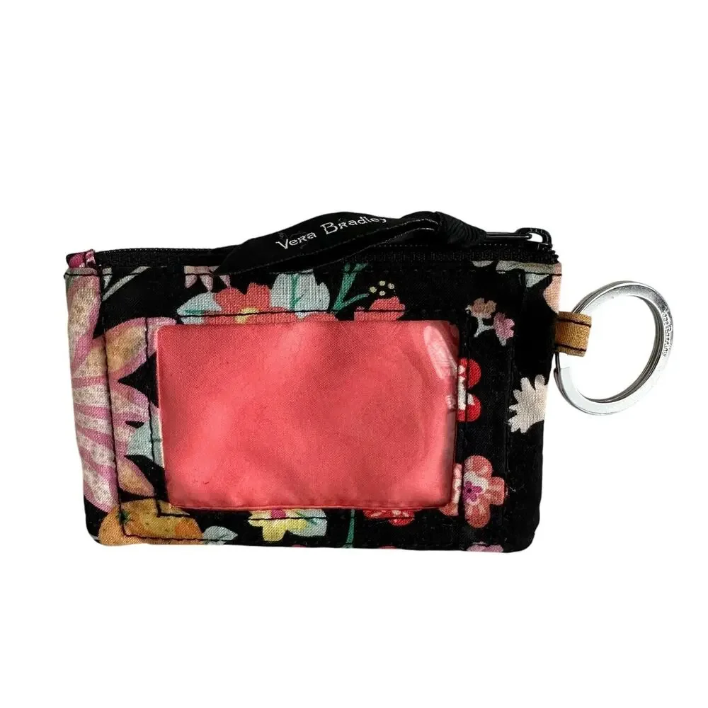 Vera Bradley Signature Cotton Tangerine Twist Zip ID Case Mini Cards Wallet - Picture 1 of 5